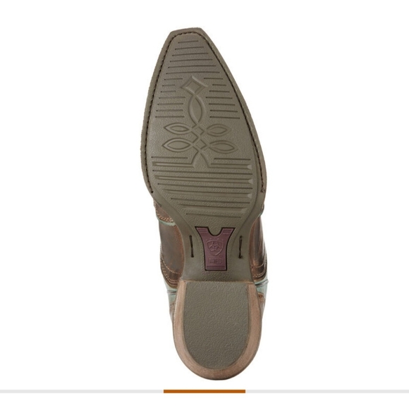 NWT Ariat ZEALOUS Teal and Brown Leather Boots - Picture 7 of 9